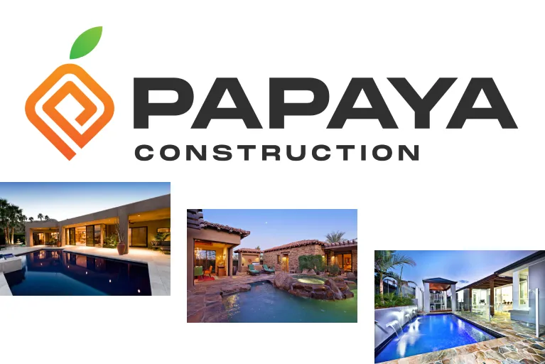Hardscaping inspiration gallery by Papaya Construction featuring luxury outdoor projects including custom pools, stone patios, and elegant hardscape designs.