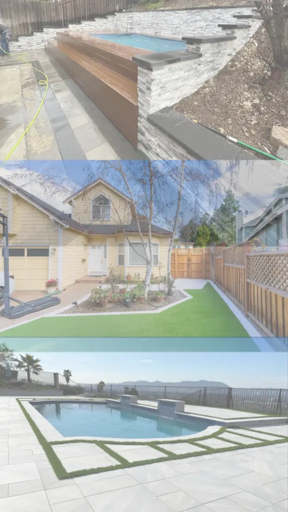 Collage of our hardscape services in Southern California