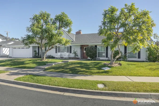Final site cleanup and walkthrough at 11932 Marble Arch Dr, Santa Ana, following a complimentary architectural consultation for deck structural repairs by Papaya Construction.