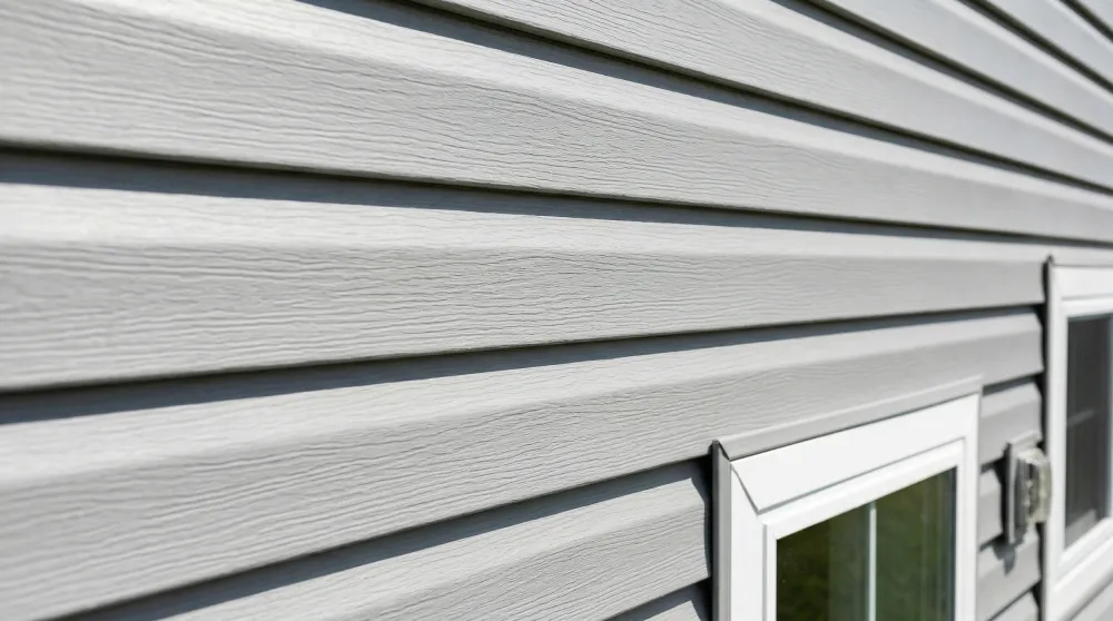 Close-up of vinyl siding on an Orange County home exterior with clean horizontal panels
