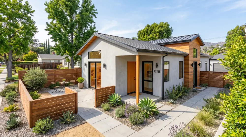 Detached ADU with its own entrance in Orange County, sellable as a condo under California's AB 1033