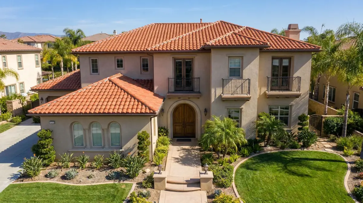 Completed tile roof replacement on an Orange County single-family home in a master-planned community